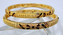 vintage 22kt gold bangle bracelet set 2pc handmade gold jewelry fine work - $2,969.01