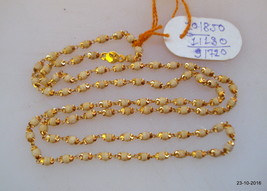 Traditional design 22kt gold chain necklace Handmade Tulsi mala beads - £948.84 GBP