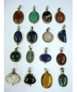 vintage sterling silver gemstone jewelry pendant lot of 16 pcs - £473.23 GBP