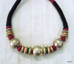 ethnic sterling silver beads necklace traditional handmade jewellery - $296.01