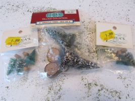 Lemax Village 14004 4&quot; Bristle Trees Set of 2 Plus 3 - 1.5&quot; Pkgs of Tree... - $7.55
