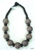 ethnic tribal old silver beads necklace traditional handmade jewellery - $593.01