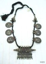 vintage antique tribal old silver bead pendant necklace traditional jewe... - $494.01
