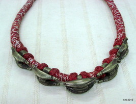 ancient antique tribal old silver bead necklace choker traditional jewellery - £193.84 GBP