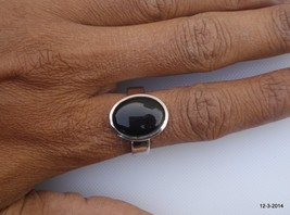 sterling silver ring black onyx gemstone ring cocktail ring handmade india - £62.50 GBP