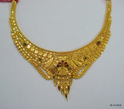 Traditional design 22kt gold necklace handmade gold choker filigree work - £1,151.79 GBP