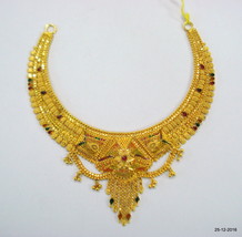 Traditional design 22kt gold necklace handmade gold choker filigree work - £1,827.25 GBP