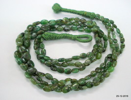 vintage green jade beads necklace strand jade gemstones necklace - £93.83 GBP