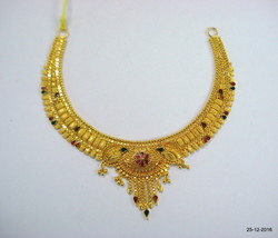 Traditional design 22kt gold necklace handmade gold choker filigree work - £1,252.12 GBP