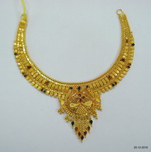 Traditional design 22kt gold necklace handmade gold choker filigree work - $1,644.39