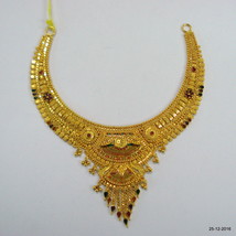 Traditional design 22kt gold necklace handmade gold choker filigree work - $2,330.46