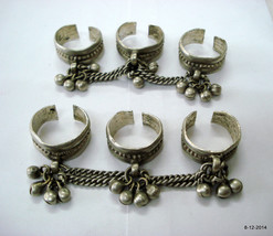 vintage antique ethnic tribal old silver toe rings belly dance jewelry - £179.31 GBP