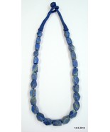 vintage lapis gemstone beads necklace rajasthan india - £78.53 GBP