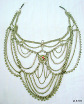 vintage antique ethnic tribal old silver necklace har belly dance jewellery - $791.01