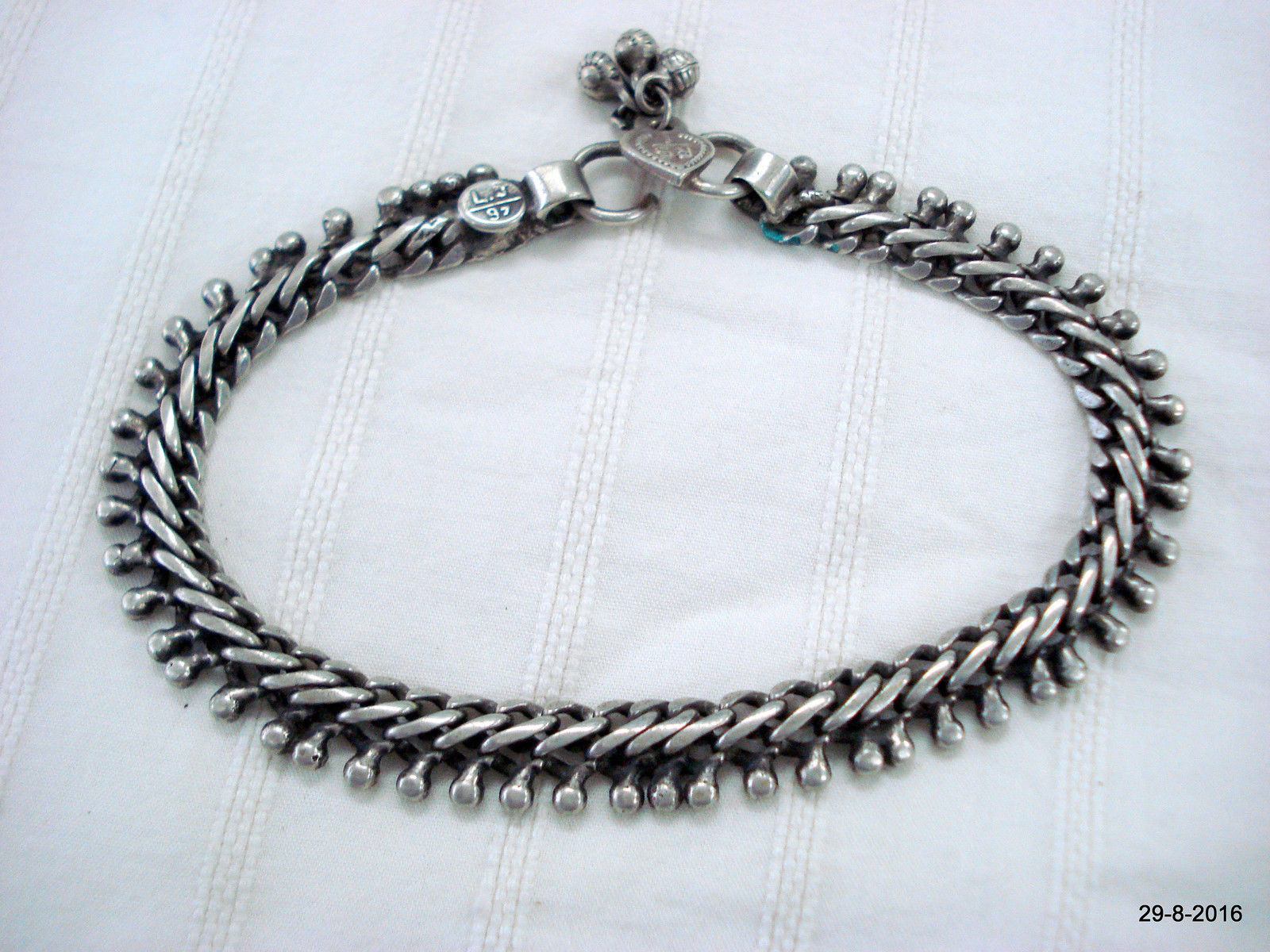 vintage antique tribal old silver anklet feet bracelet ankle chain aathada - £123.04 GBP