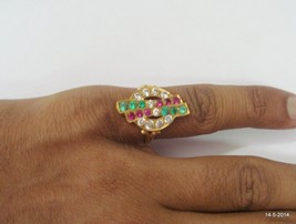 vintage 20k gold ring crystal gemstone handmade jewelry rajasthan india - £315.75 GBP
