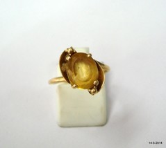 vintage 20k gold ring citrine gemstone handmade tribal jewelry rajasthan india - £253.23 GBP