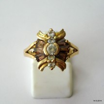 vintage 20k gold ring crystal gemstone handmade tribal jewelry rajasthan india - £434.45 GBP