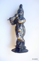 vintage antique collectible old silver statue idol hindu god lord krishna - $187.11