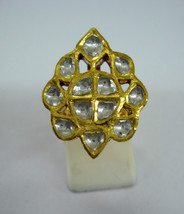 20kt gold ring kundan polki jewellery handmade gold ring - £725.23 GBP