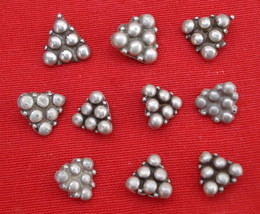 Vintage Antique Tribal Old Silver Beads Charm Lot India - £58.66 GBP