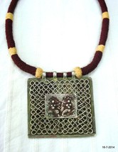 vintage antique tribal old silver pendant necklace hindu god ganesh laxmi - £232.85 GBP