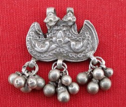 Antique Ethnic Tribal Old Silver Pendant Rajasthan - £53.23 GBP