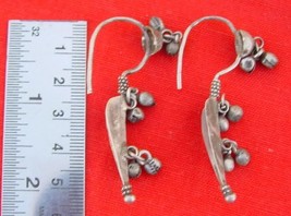 ANTIQUE TRIBAL OLD SILVER EARRING RAJASTHAN BELLYDANCE - £53.61 GBP
