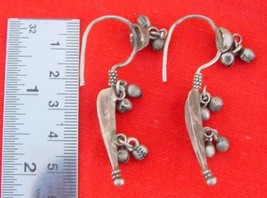 ANTIQUE TRIBAL OLD SILVER EARRING RAJASTHAN BELLYDANCE - £53.34 GBP