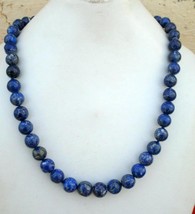 Natural L API S Lazuli Gemstone Beads Necklace Vintage - £93.41 GBP