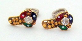 Antique Collectible Tribal Old Gold Earrings Stud India - £185.93 GBP