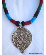 tribal antique vintage old silver necklace god shiva amulet pendant hindu - £109.86 GBP