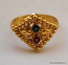 vintage antique tribal old 20k gold ring handmade jewelry rajasthan india - £337.08 GBP