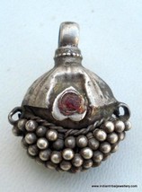 vintage antique tribal old silver bead pendant necklace - £52.63 GBP