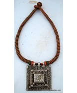 tribal old silver amulet pendant necklace antique - £189.68 GBP