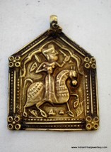 22k gold pendant amulet necklace vintage antique tribal old hindu indian - $1,529.55