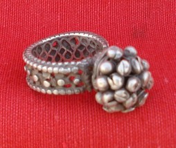 VINTAGE ANTIQUE TRIBAL OLD SILVER RING RAJASTHAN GYPSY - £75.00 GBP