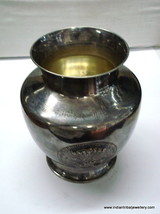 vintage antique collectible old silver pot for abhishek in jain temple india - £668.94 GBP