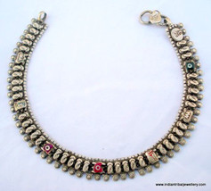 vintage antique tribal old silver anklet feet bracelet - $108.90