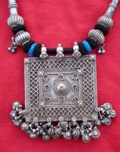 Antique Tribal Old Silver Jewellery Thread Necklace Ind - £362.65 GBP