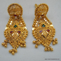 ethnic 20k gold earrings handmade jewelry from rajasthan india - £590.20 GBP