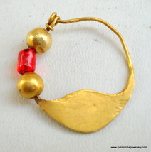23k gold nose ring nosepin pendant vintage antique tribal bellydance indian - $331.65