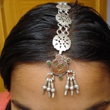Tribal Old Silver Hair Ornament Tika Belly Dance India - $88.11