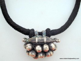 Ancient Antique Tribal Old Silver Pendant Necklace Indi - £110.67 GBP