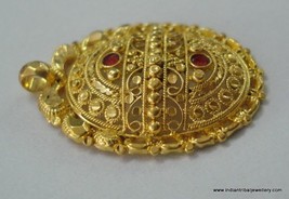 ethnic design 18k gold pendant handmade rajasthan india - £301.68 GBP