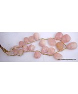 VINTAGE 510 CT FACETED ROSE QUARTZ STONE DROPS NECKLACE - £106.83 GBP