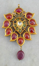 20k Vintage Antique Tribal Old Gold Pendant Ecl Gemstones - £2,977.73 GBP