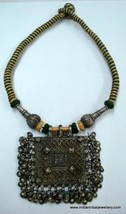 vintage antique tribal old silver amulet beads pendant necklace hindu - $395.01