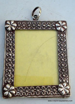 ethnic sterling silver photo frame pendant handmade - $88.11