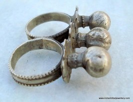 Vintage Tribal Old Silver Double Ring Ecl For Tow Finger - £71.42 GBP